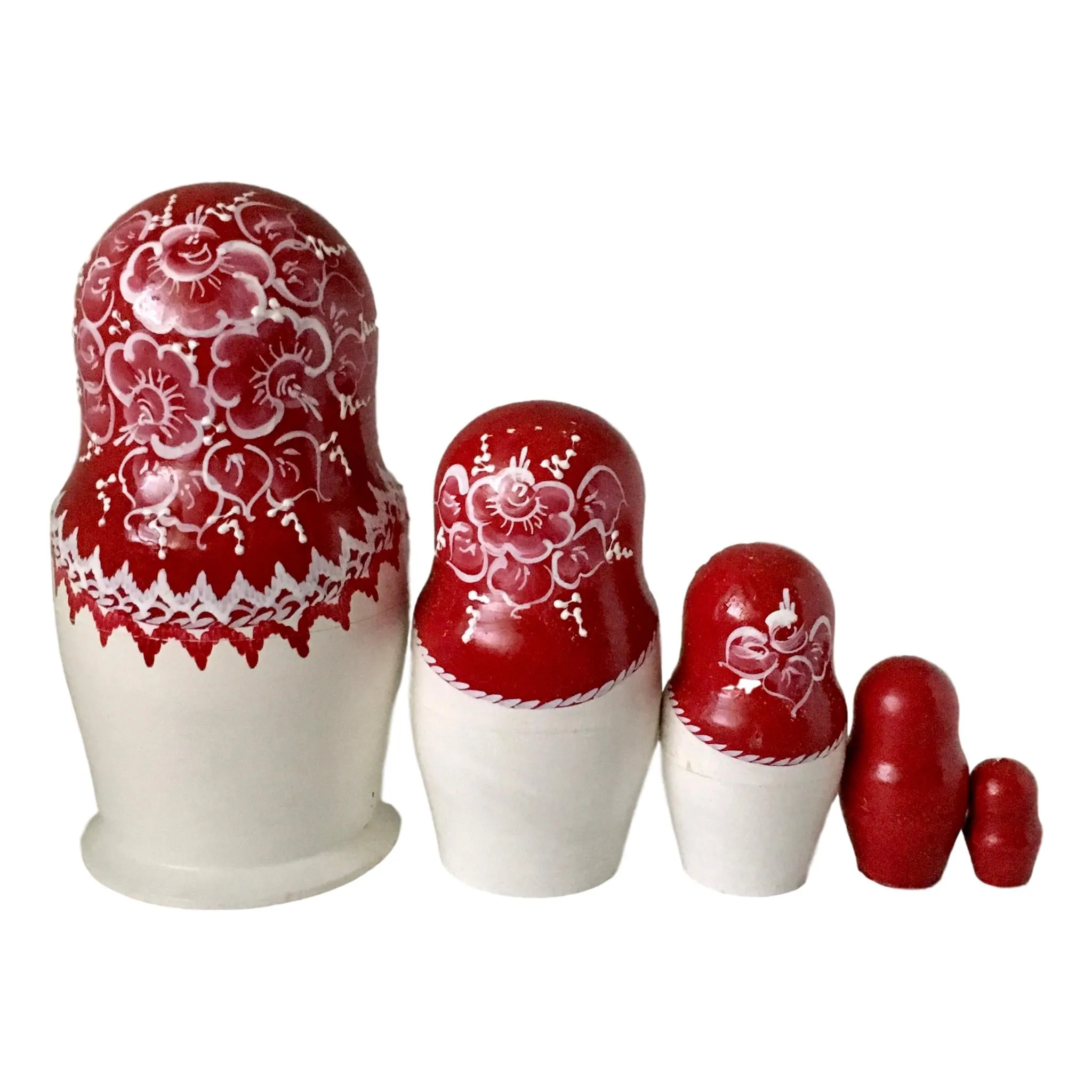 Princess in Red Winter Dress Traditional Matryoshka Nesting Dolls