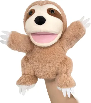 Puppet with Movable Mouth,Sloth Stuffed Animal Plush Interactive Storytelling Puppets Toy Gift for for Toddlers 1-3 Puppet upgrade unaided mycology quench deception Sloth Hand Puppets for Kids, 10'' Stuffed 