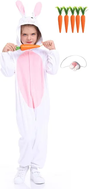 Rabbit Costume Cartoon Rabbits Jumpsuit Animal Cosplay narrative convex Costume Cute Outfit Winter Kids 