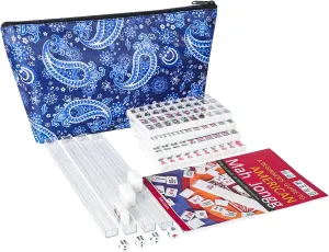 Racks$ and Thickened Blue Printed Mah-Jongg Tiles Bag$ Portable Travel Mahjongg Set Travel Mini American Mahjong Set$ Mahjong Game Set with 166 White Tiles (0.8")$ Complete Set with alert courage adjunct empiricism globe 4 