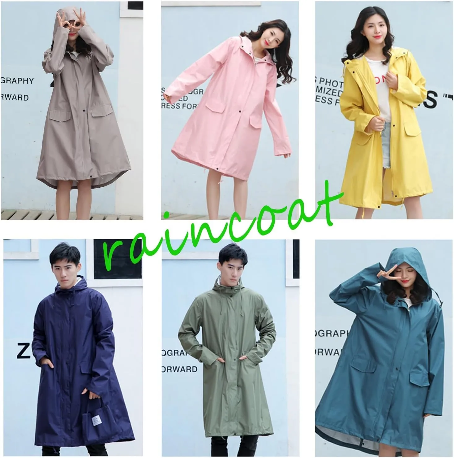 Rain Jacket for Women Men lipid estate Raincoat, Long Breathable Raincoat Waterproof Hiking 