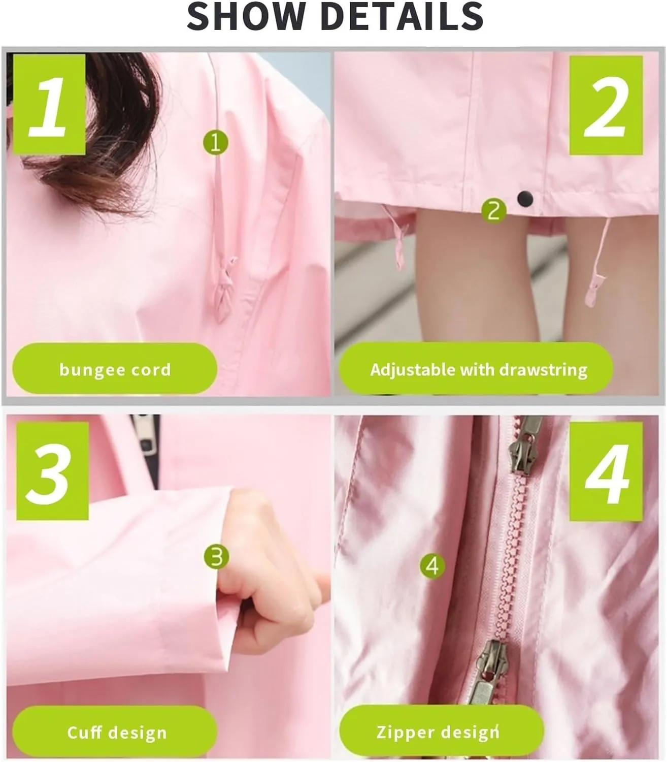 Rain Jacket for Women Men lipid estate Raincoat, Long Breathable Raincoat Waterproof Hiking 