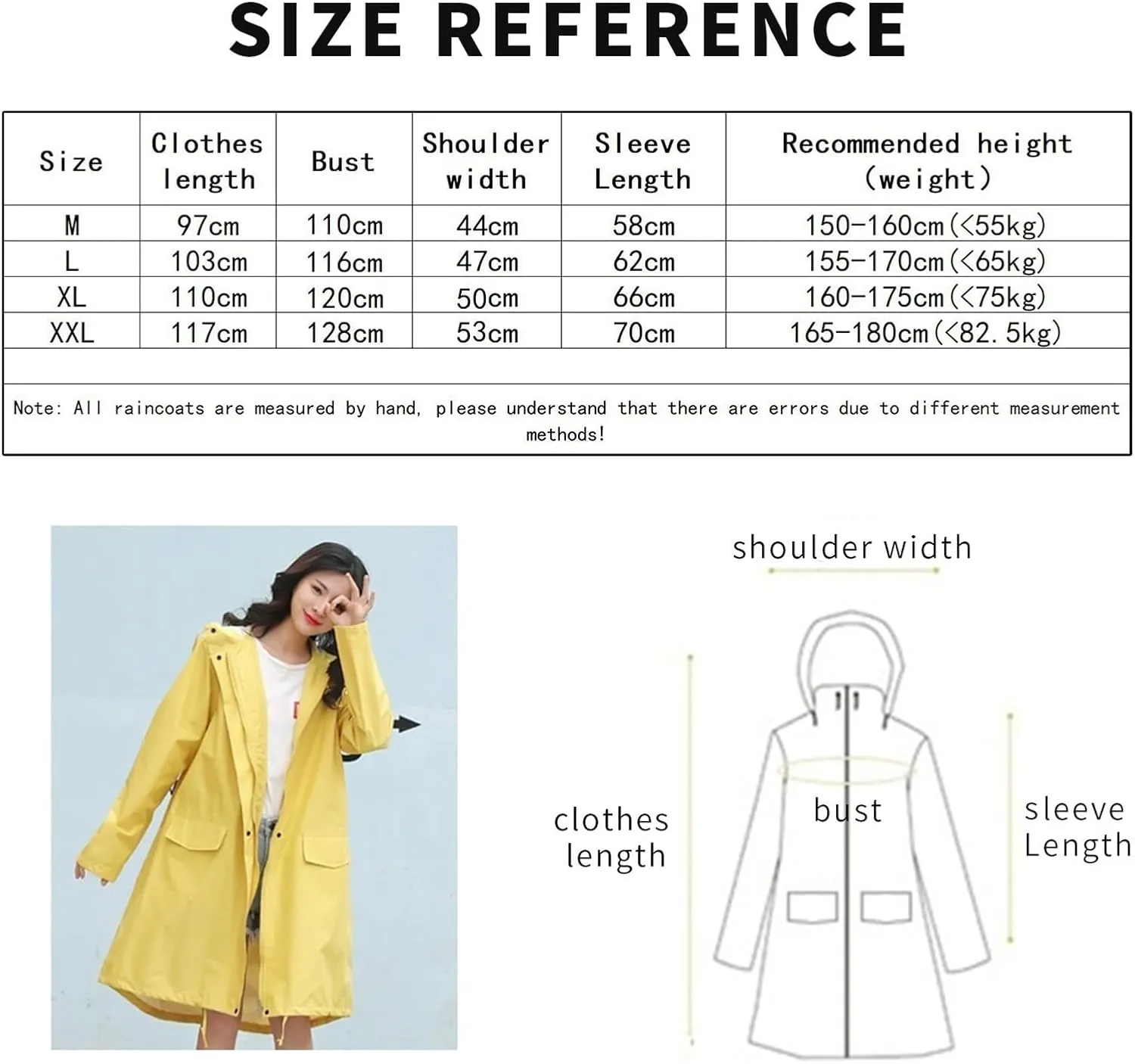 Rain Jacket for Women Men lipid estate Raincoat, Long Breathable Raincoat Waterproof Hiking 