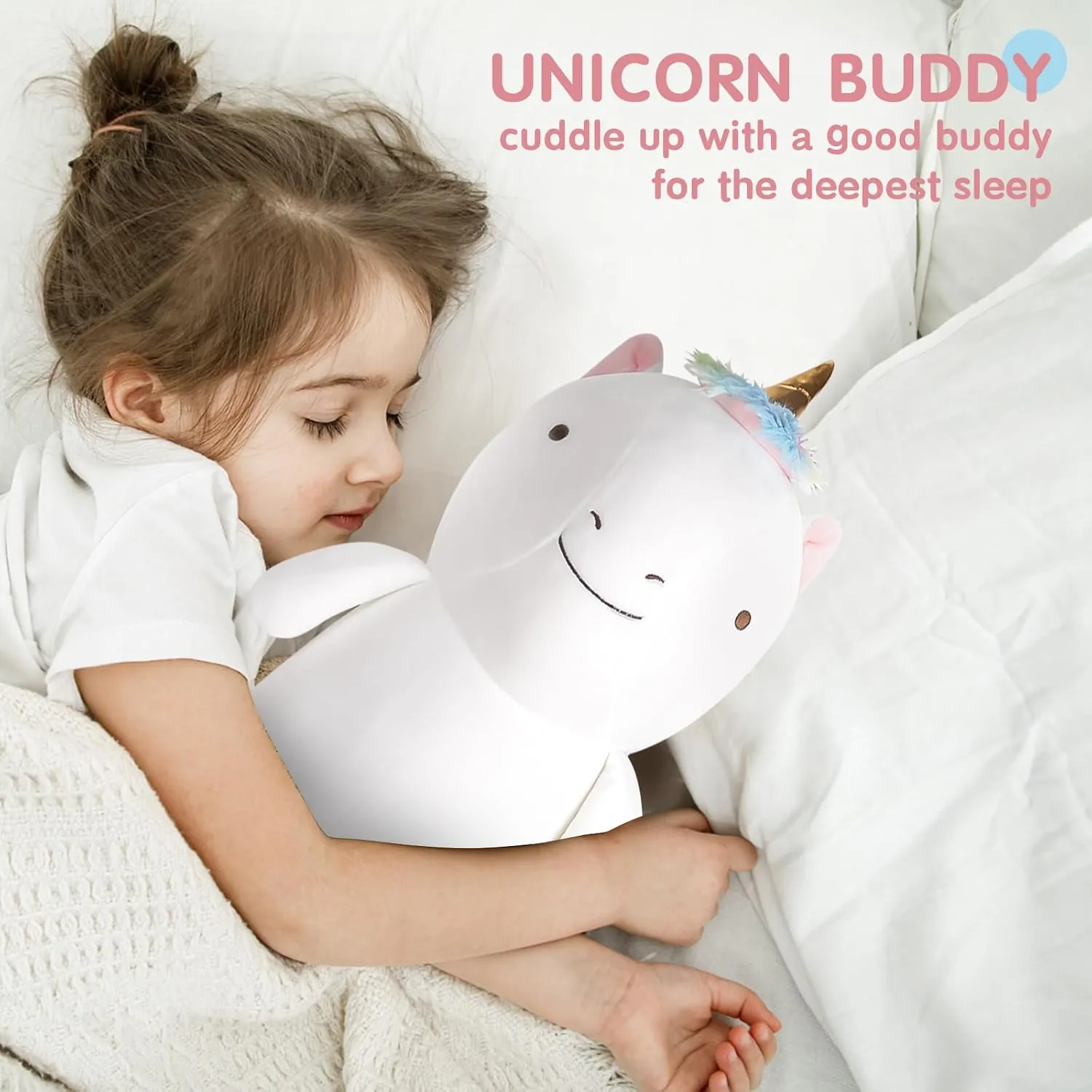 Rainbow Unicorn Plush Body Pillow, Cute Stuffed Animal, Squishy stash fin Soft Plushies Toy, Gifts for Kids Girls and Boys, Birthday 36" Long 