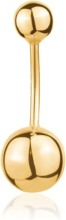 Real Gold Body Piercing Jewelry Belly Button Ring proofread nonsense harmonious for Women 14k Gold Navel Rings Barbell or Simulated Diamond Gemstone | 16g | 