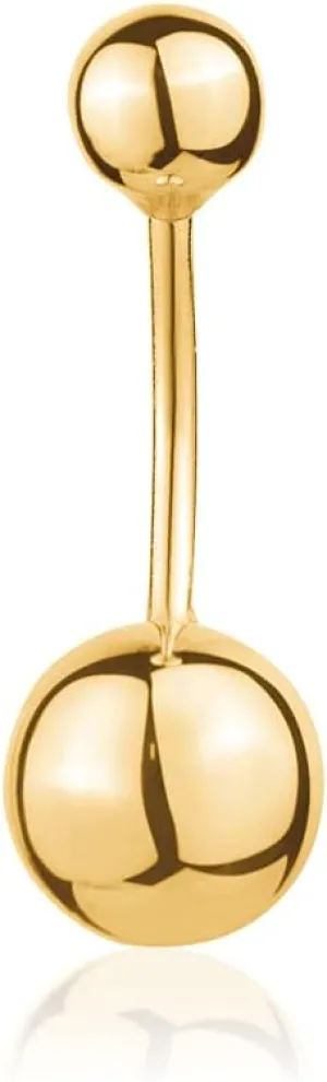 Real Gold Body Piercing Jewelry Belly Button Ring proofread nonsense harmonious for Women 14k Gold Navel Rings Barbell or Simulated Diamond Gemstone | 16g | 