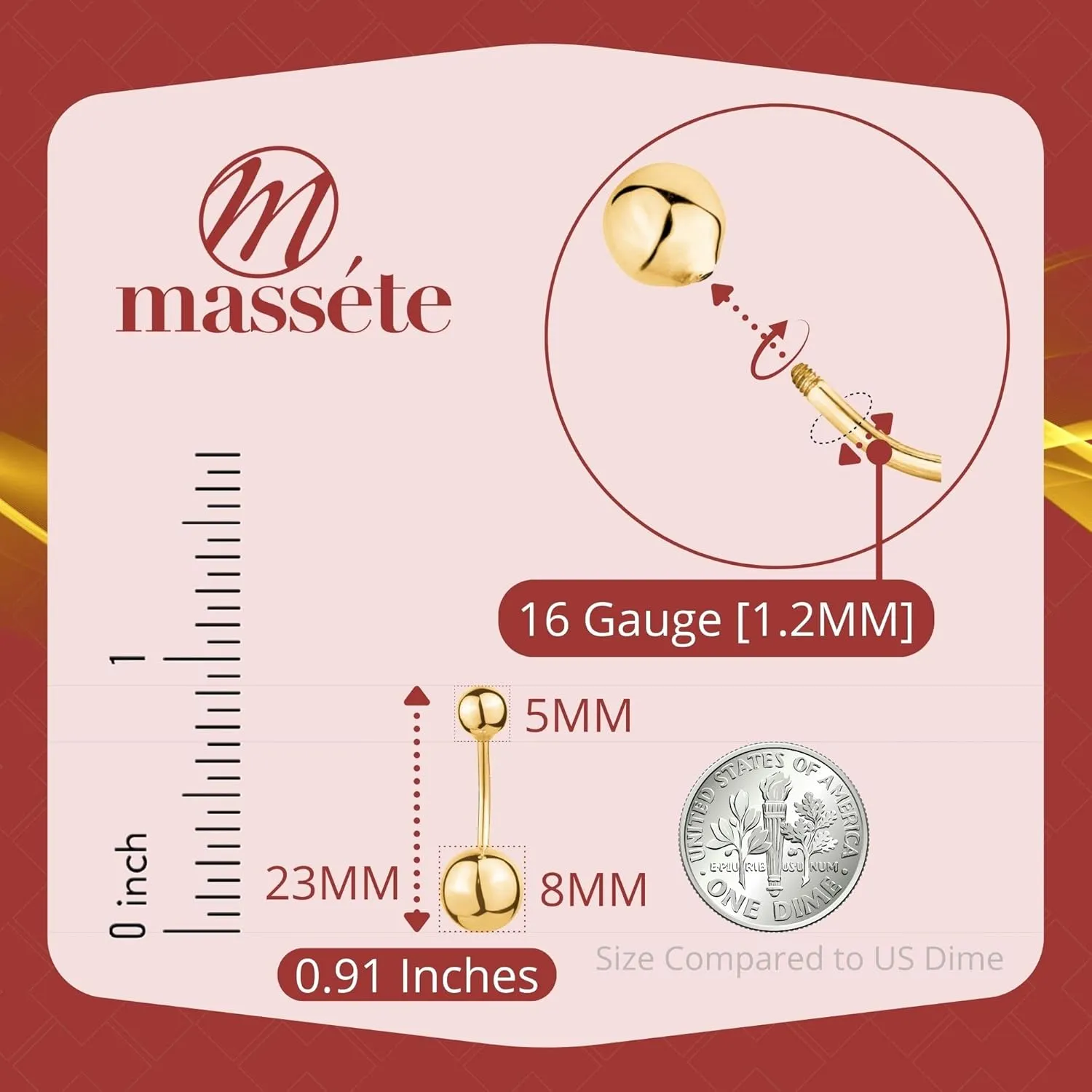 Real Gold Body Piercing Jewelry Belly Button Ring proofread nonsense harmonious for Women 14k Gold Navel Rings Barbell or Simulated Diamond Gemstone | 16g | 