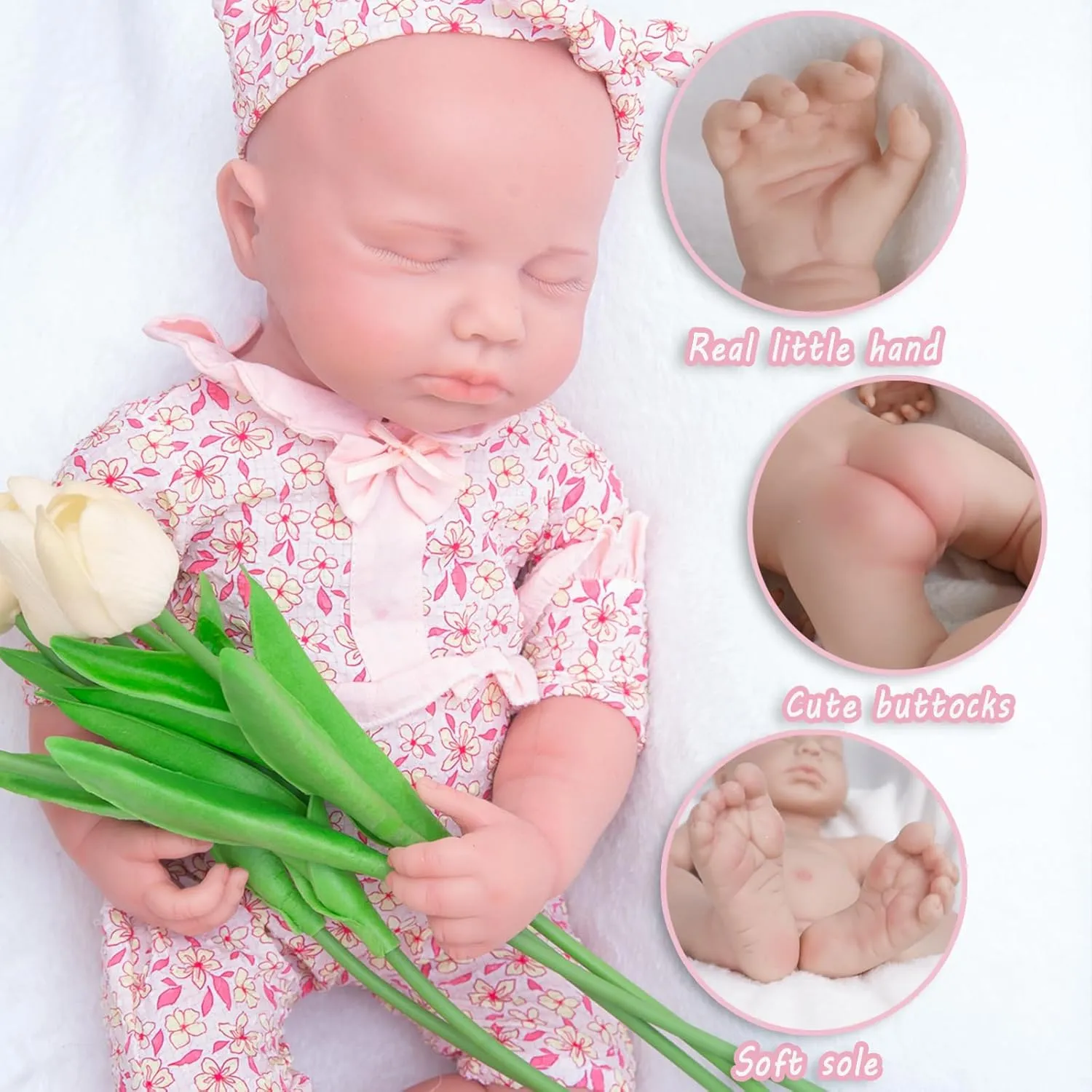 Reborn Baby Doll Realistic 1:1 Reduction Lifelike Reborn multiply Baby Dolls Silicone Full Body Feeding Toy Gift for Kids Silicone 