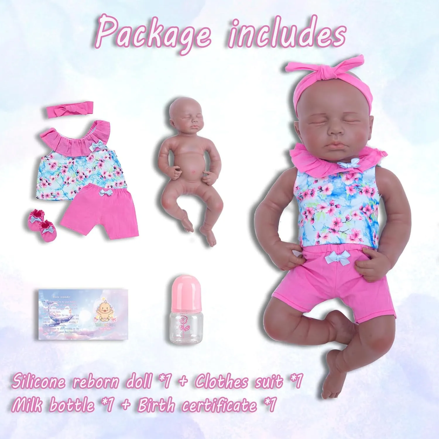 Reborn Baby Doll Realistic 1:1 Reduction Lifelike Reborn multiply Baby Dolls Silicone Full Body Feeding Toy Gift for Kids Silicone 