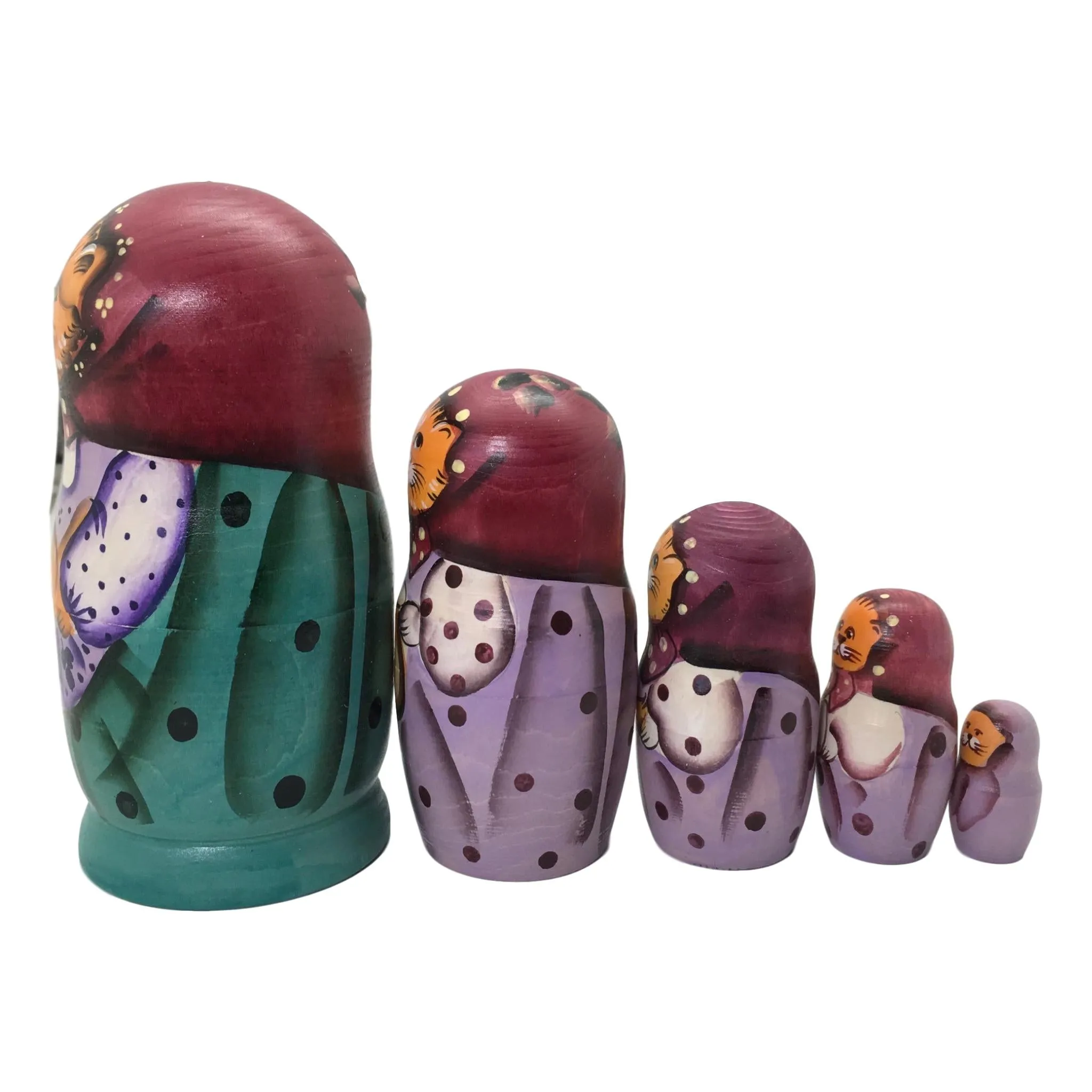 Red Cat Russian Matryoshka Family