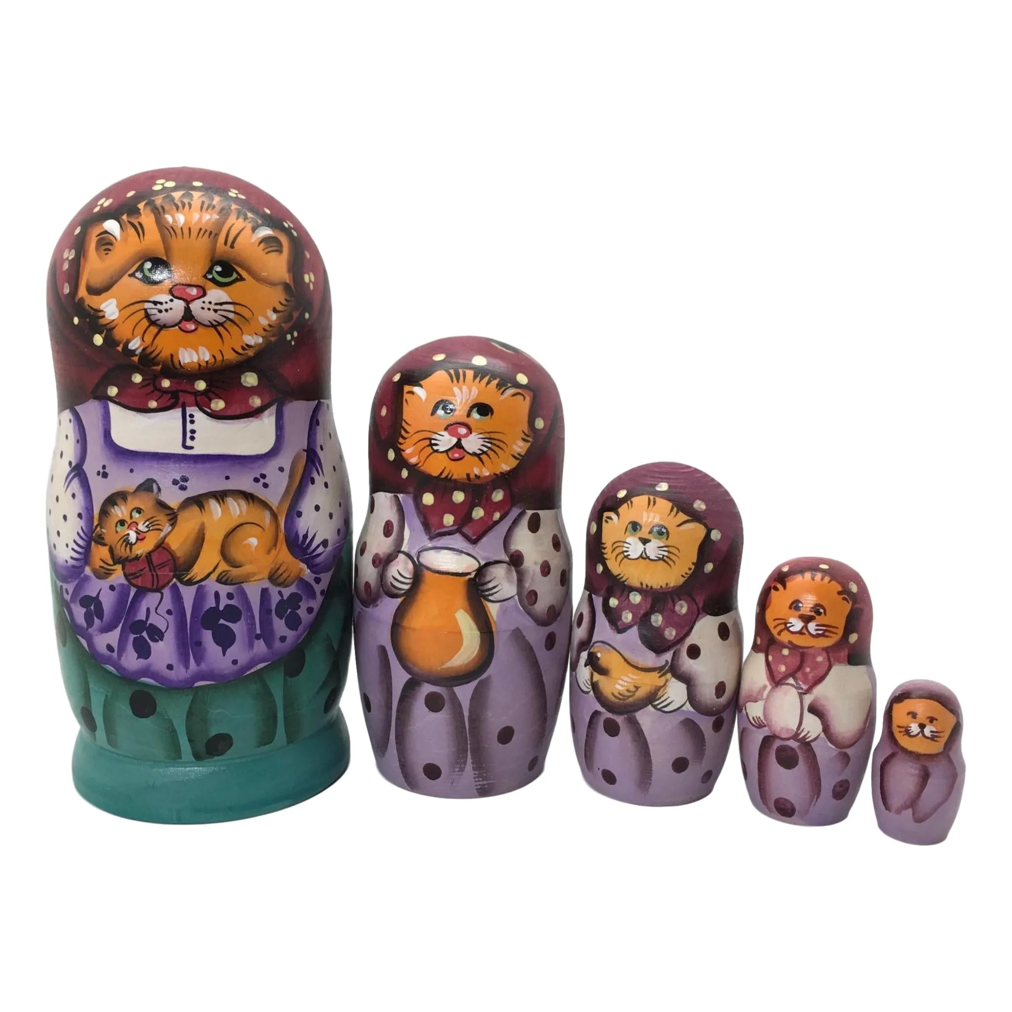 Red Cat Russian Matryoshka Family
