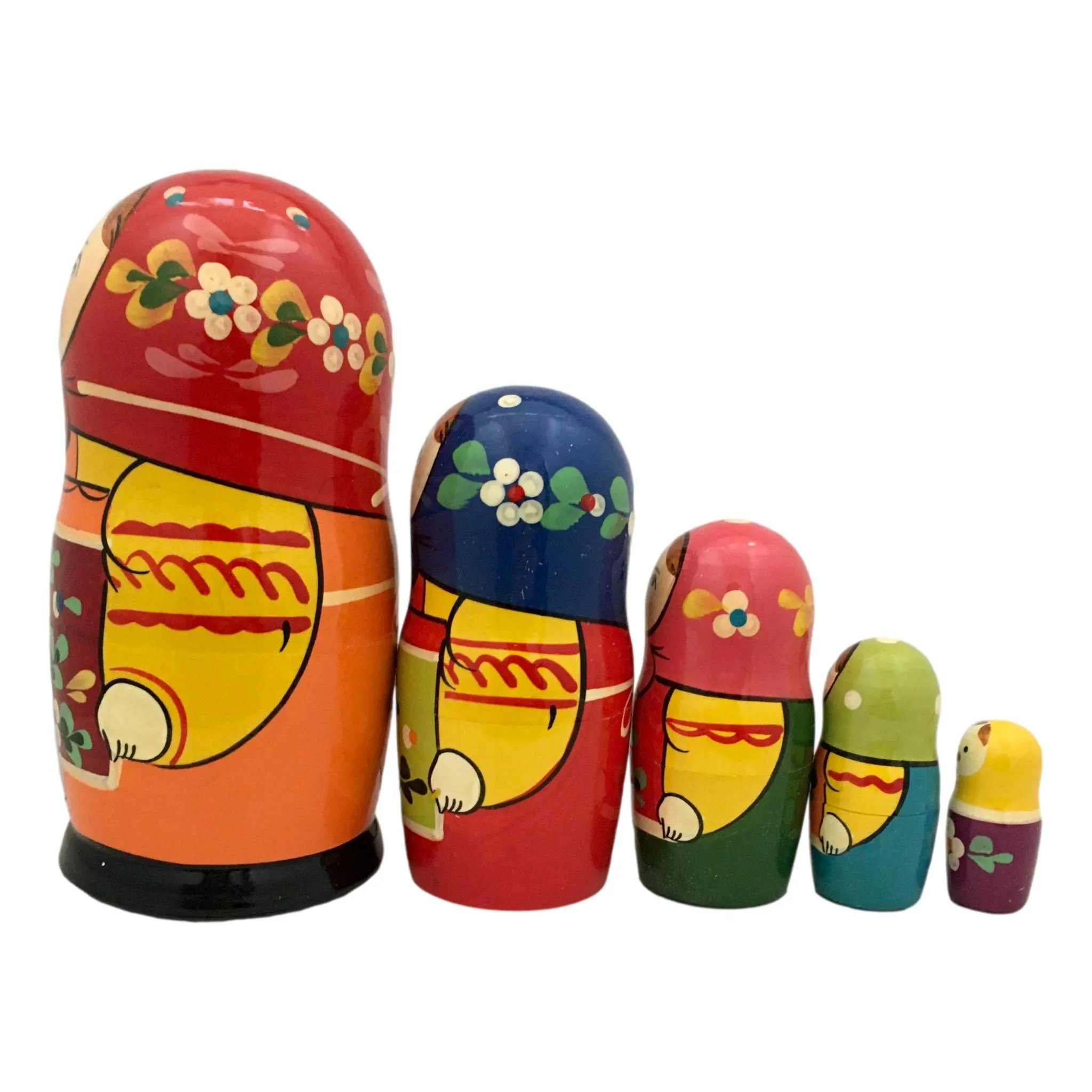 Red Scarf Russian Doll 5 Piece