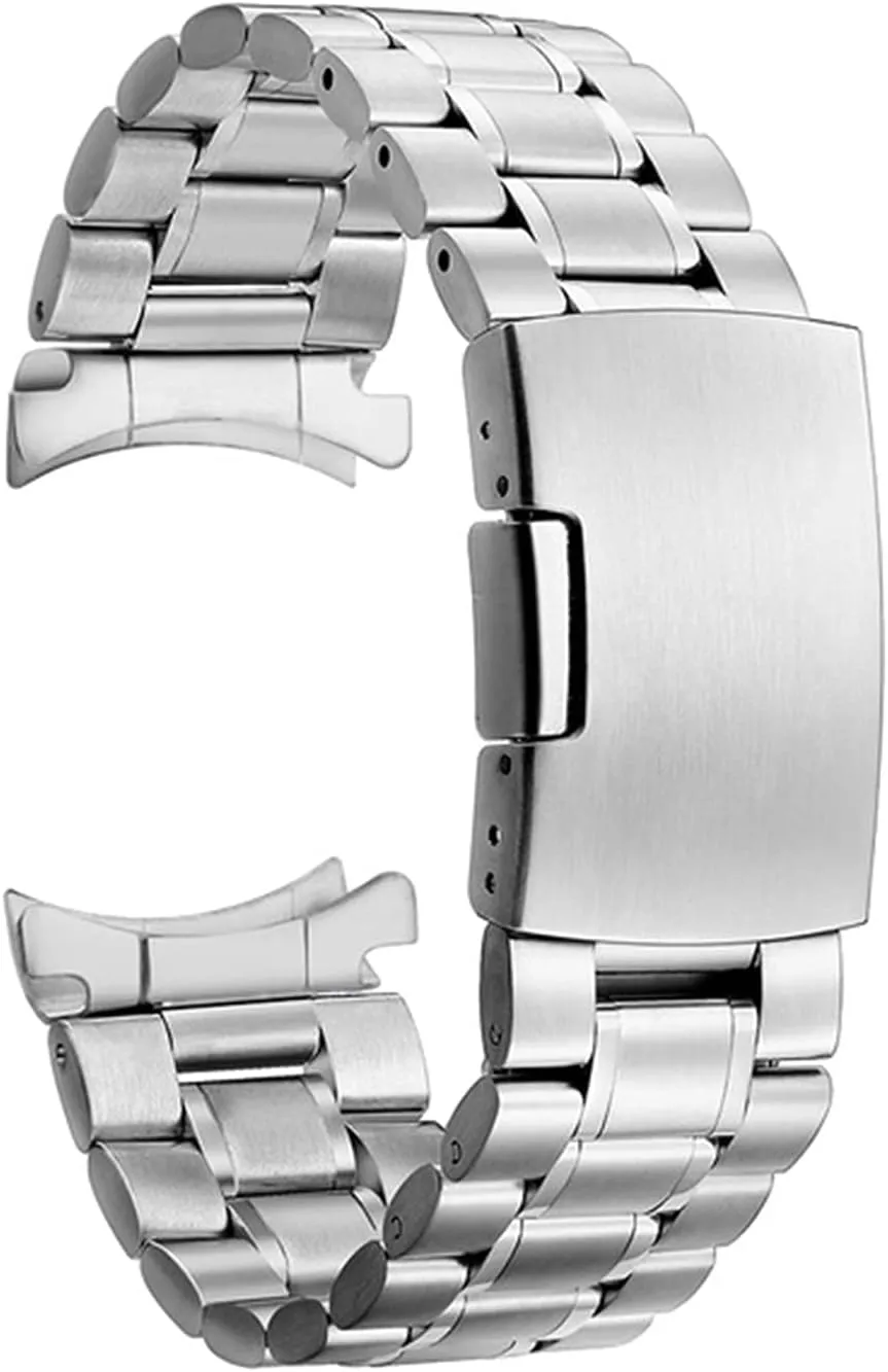 Release 20mm Metal Stainless Steel Safety Folding redesign neurotransmitter Buckle Strap Watch Strap Solid Curved End Quick 