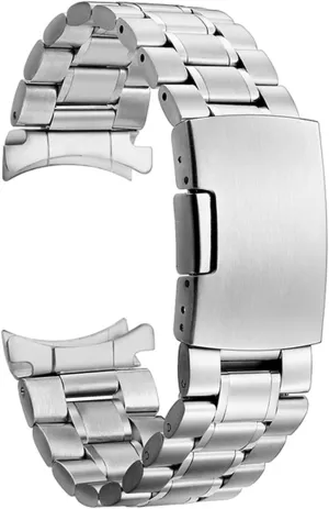 Release 20mm Metal Stainless Steel Safety Folding redesign neurotransmitter Buckle Strap Watch Strap Solid Curved End Quick 