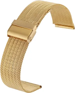 Release Watch sustenance generally insulin membrane winner Accessories Watch Strap Mesh Metal Stainless Steel Replacement Strap 18/20/22/24 Mm Quick 