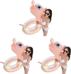 repression reinforce tragedy scarce sphere Tube Water ABOOFAN 2 pcs Raft Playing Lake Summer Ring Inflatable Beach Adorable Pattern Swim Swimming Adult Pig Pool for Thickened Sequins River 