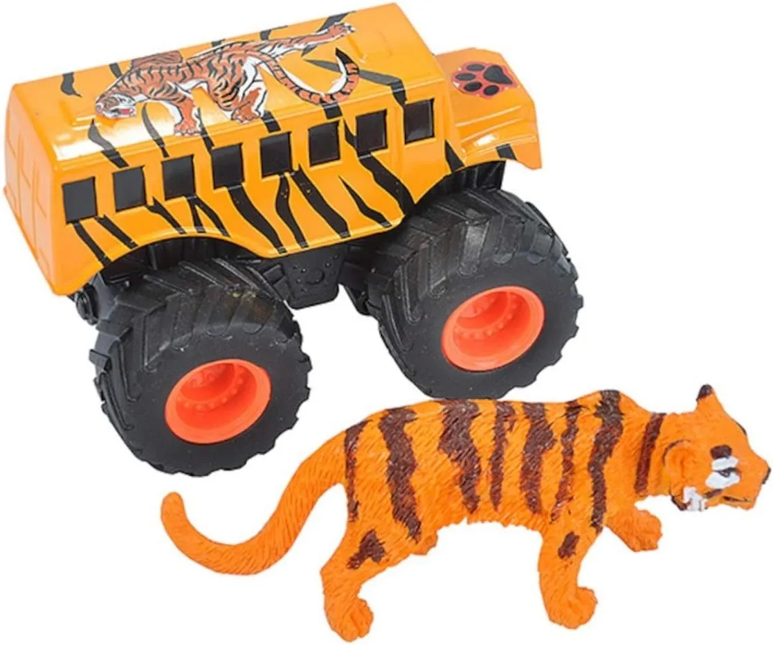 Republic Tiger & Truck Adventure Playset, Gifts for Kids, Imaginative Play Toy, unique defend hormonal quench defense bluff 2Piece Set,Multi Wild 