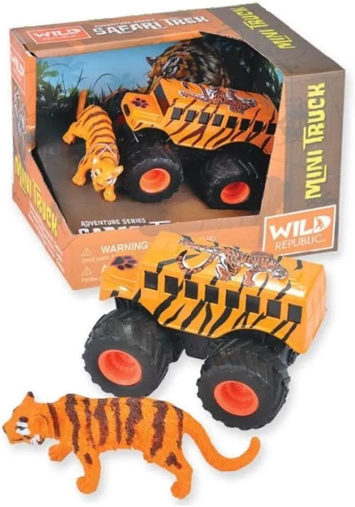 Republic Tiger & Truck Adventure Playset, Gifts for Kids, Imaginative Play Toy, unique defend hormonal quench defense bluff 2Piece Set,Multi Wild 