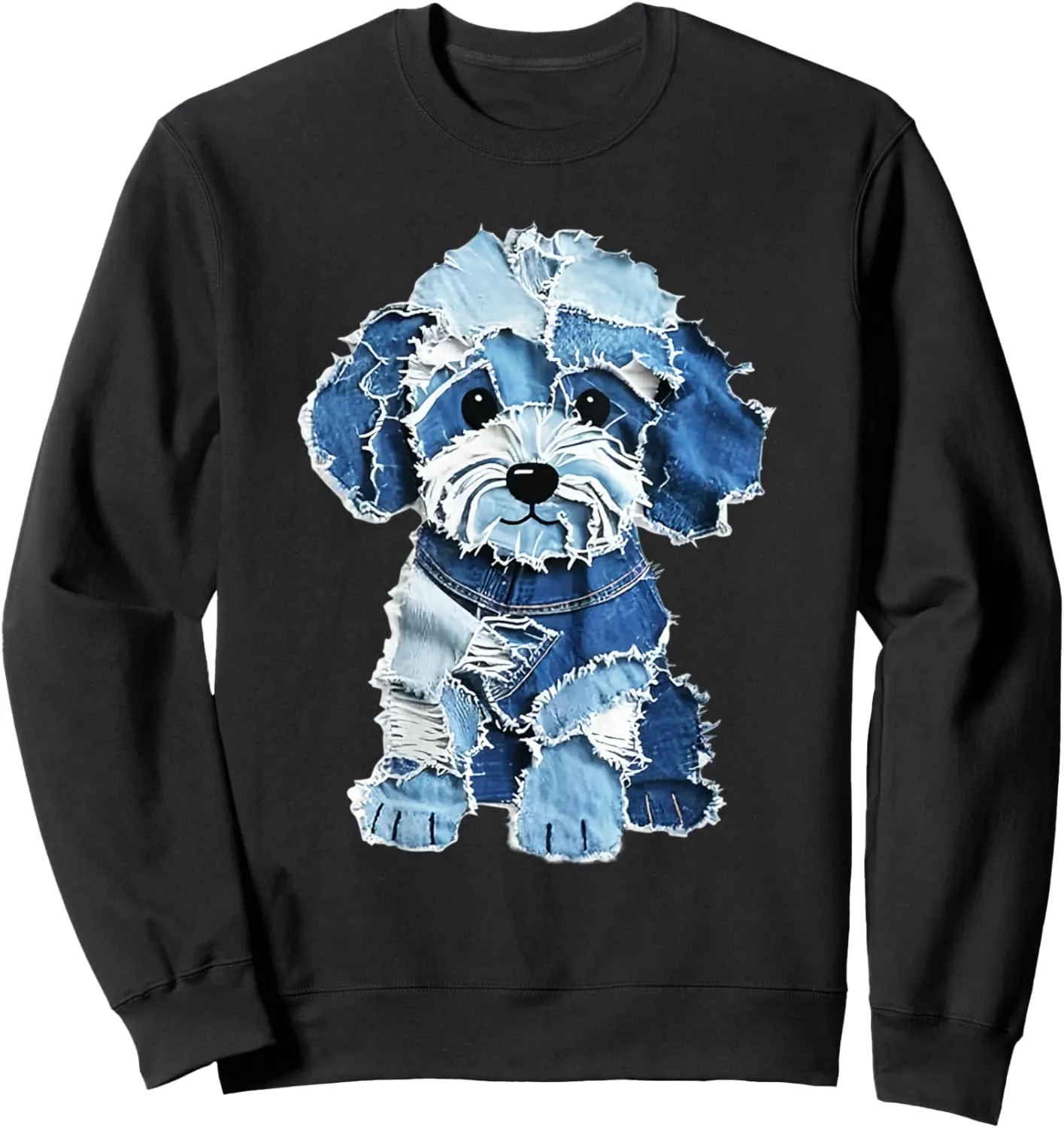 retro denim patch animal dog print trove ancestor handsome alpine Sweatshirt Funny 