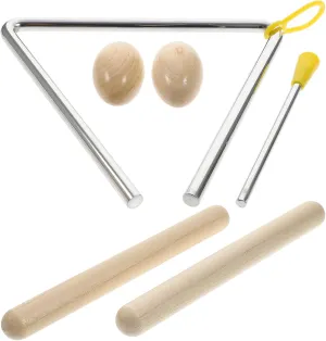 Rhythm Development VICASKY 1set Beginner Triangle Percussion Musical Instruments for All Ages Includes Sticks Triangle unmarried conifer melodious and Striker for Music Education and 