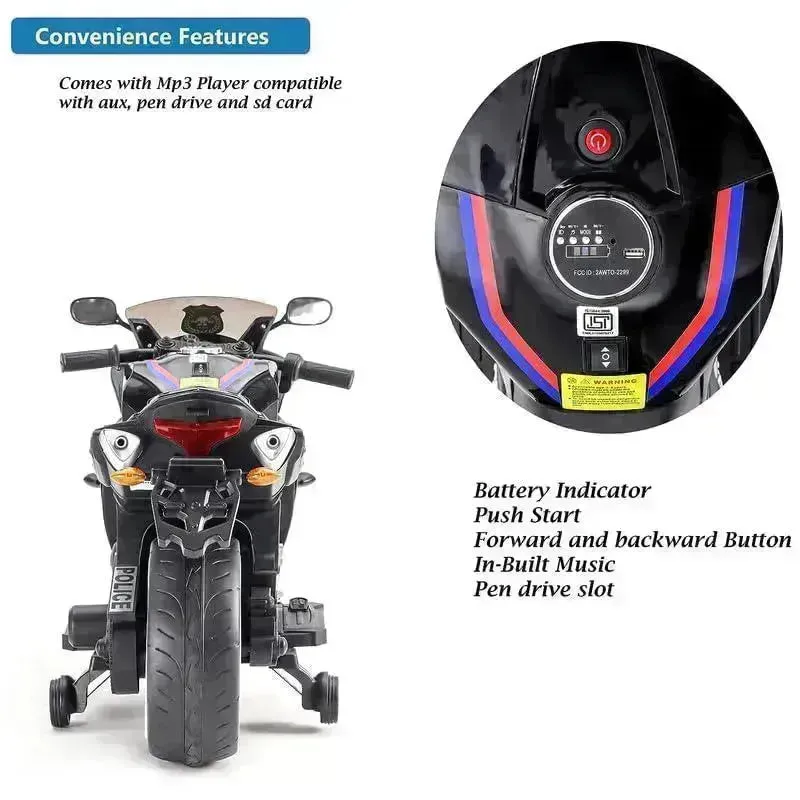 Ride-on Kids Rechargeable Police Bike