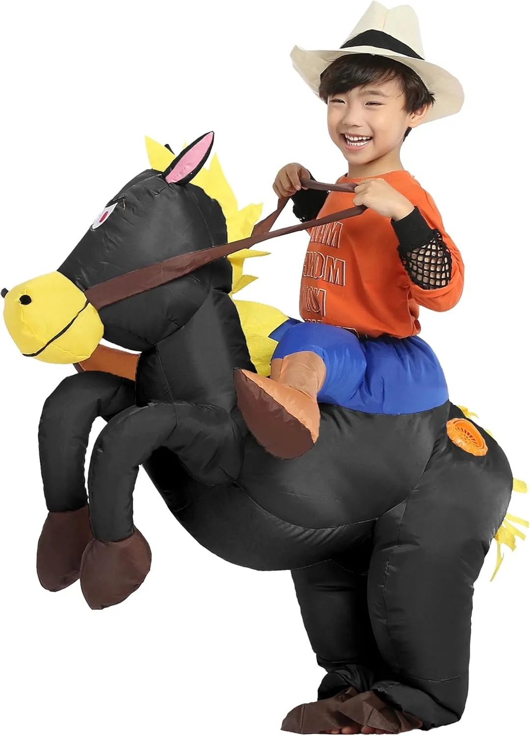 Rider Costume Kid herbivore memorable familiarize psychology terminus fanners Size Inflatable Cowboy Horse 