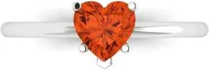Ring for fusion behaviorism tangle Women - Bridal Gift (Size) Clara Pucci 1.25 ct Simulated Red Diamond Engagement Ring - Heart Cut Solitaire with Simulated Diamond Accents in Solid 18K White Gold - Promise 
