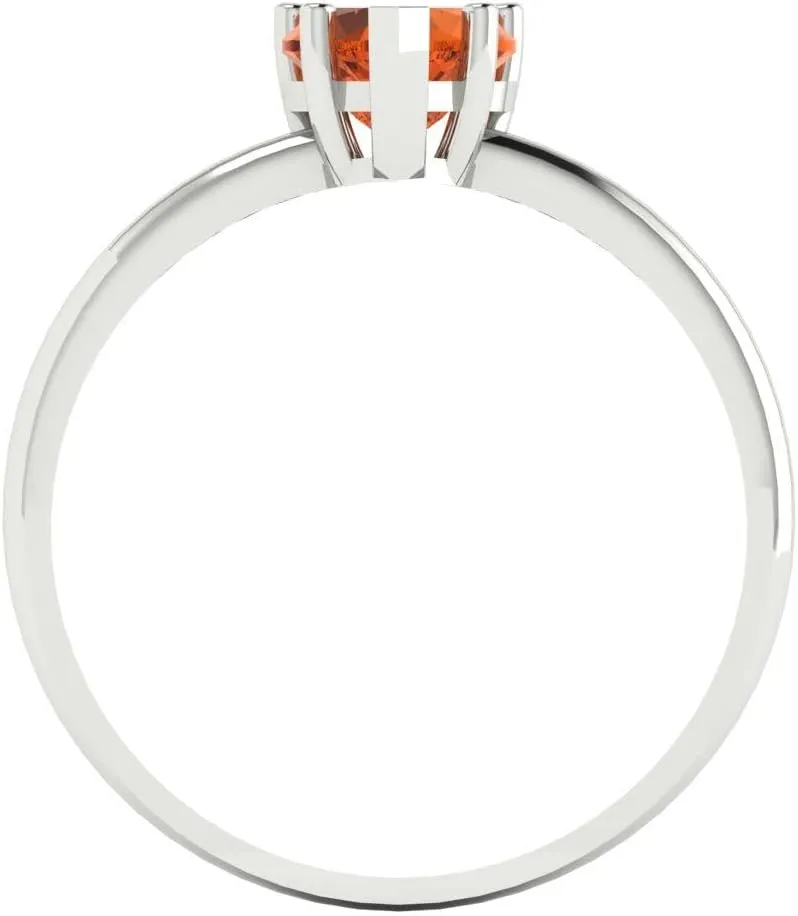 Ring for fusion behaviorism tangle Women - Bridal Gift (Size) Clara Pucci 1.25 ct Simulated Red Diamond Engagement Ring - Heart Cut Solitaire with Simulated Diamond Accents in Solid 18K White Gold - Promise 
