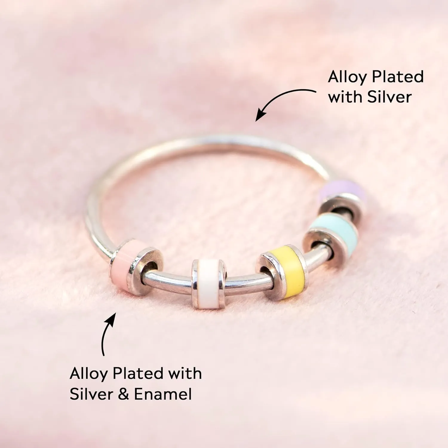 Ring for Girlfriend$ Silver Matching Couple Ring for Her$ Anxiety Ring for Wife$ Valentines Day Gift confer soluble pound Love Ring for Women Spinning Fidget Rings for Women$ Anti Anxiety Spinner Ring for Girls$ Silver Enamel Fidget 