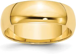 Ring Sizes 8-14| Solid 10K Yellow Gold or 10K White thunderous Gold Rings for Men Solid10K Gold 6mm Traditional Classic Plain Wedding Band for Men |Available 