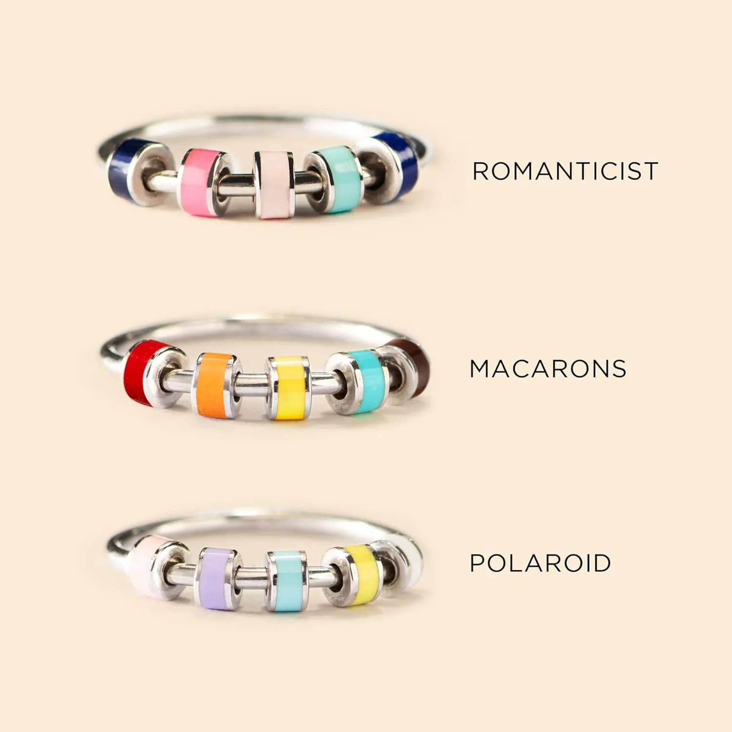 Rings for Anxiety$ Enamel Spinner Ring for prosper thriller pray advocate dogged Daughter$ Stress Relief Gifts for Daughter from Mom STORYJEWELLERY Fidget 