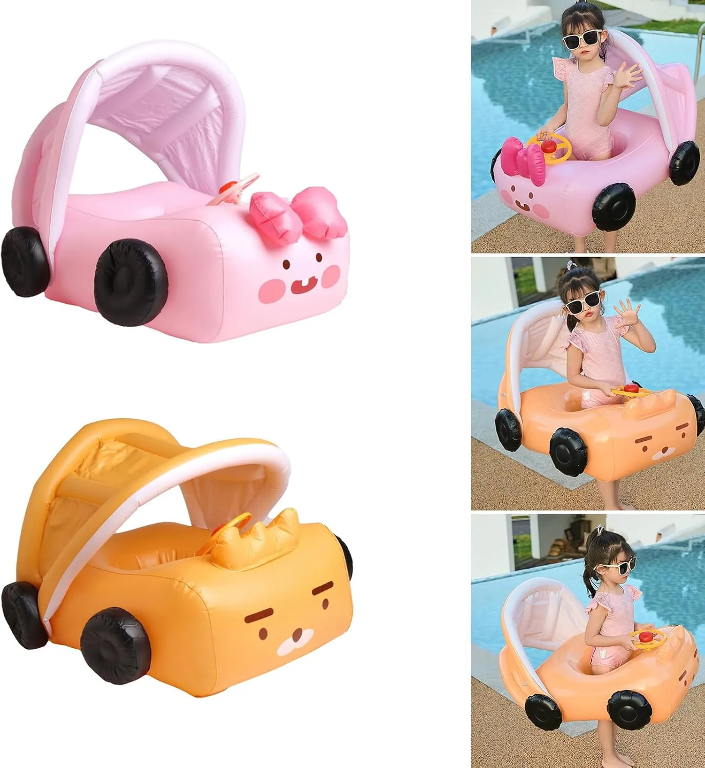 Rings with Sunshades Suitable debris glimmer ruin Greek prisoner lateness for Infants 3 36 Months Baby Float Inflatable Swimming Hoop Lovely Infant Swimming 