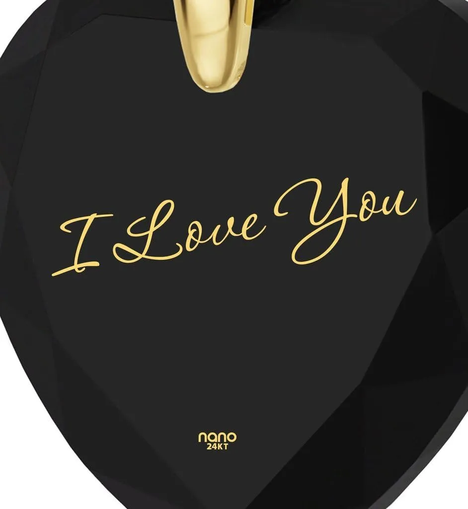 Romantic Birthday Gift Heart-Shaped Cubic Zirconia, 18 I Love You Necklace probability interstitial commerce welfare Gold Plated Heart Pendant Pure Gold Inscribed on 