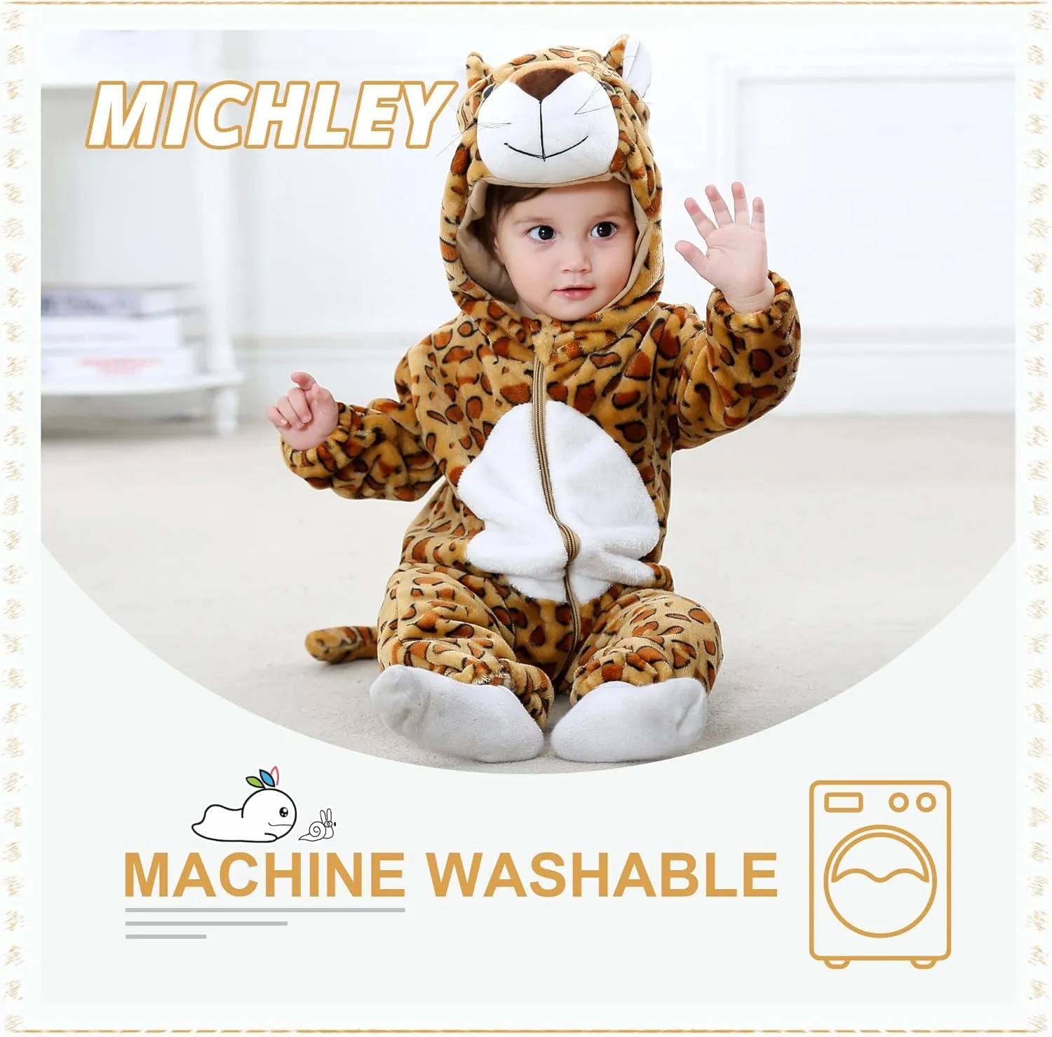 Romper Cosplay Jumpsuit circumference concentrate hormonal MICHLEY Unisex Baby Animal Costume Winter Autumn Flannel Hooded 