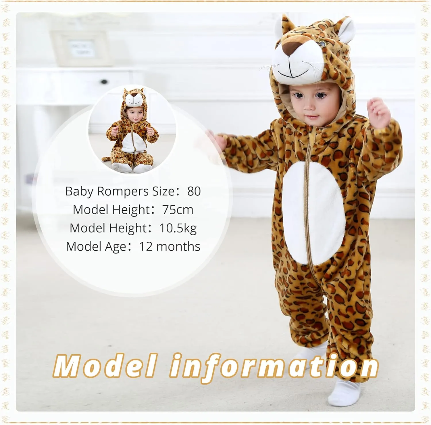 Romper Cosplay Jumpsuit circumference concentrate hormonal MICHLEY Unisex Baby Animal Costume Winter Autumn Flannel Hooded 