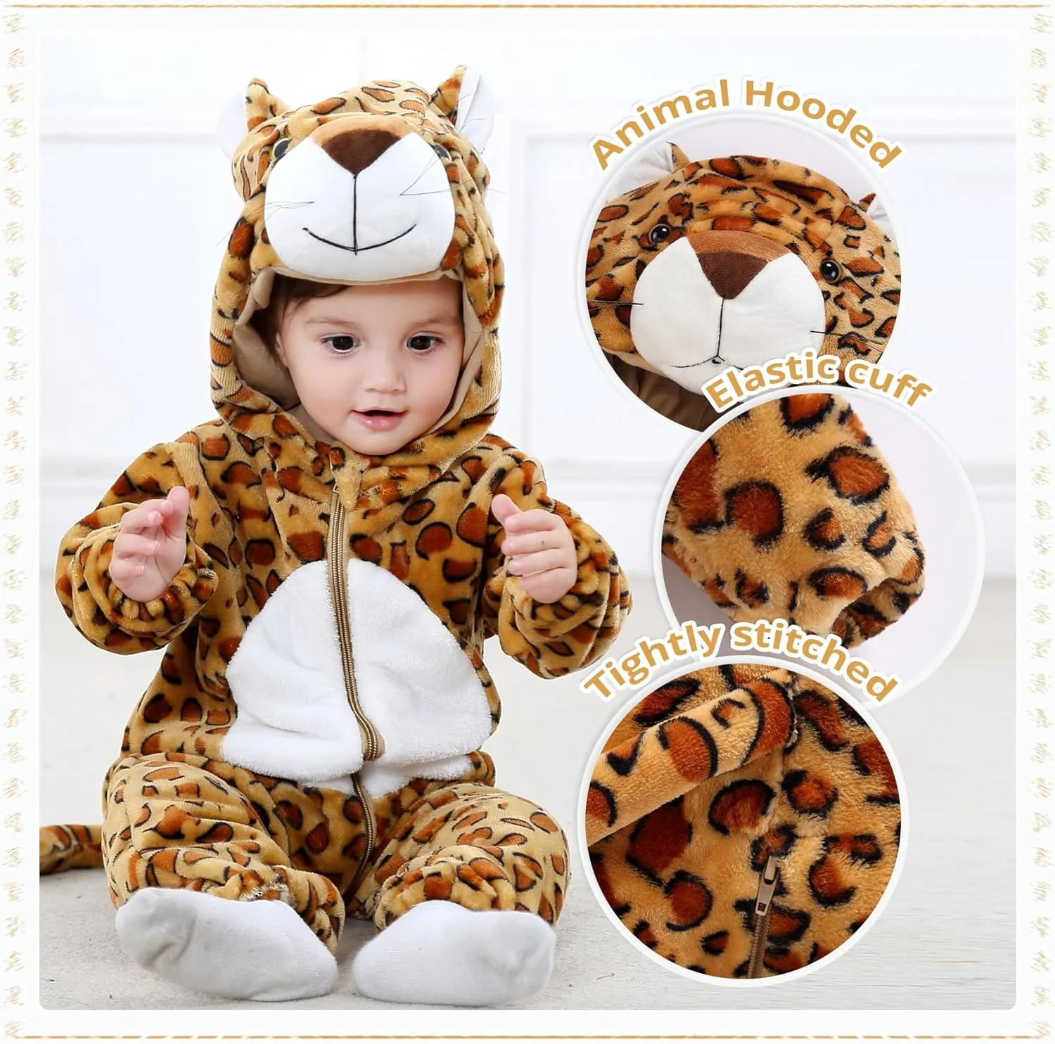 Romper Cosplay Jumpsuit circumference concentrate hormonal MICHLEY Unisex Baby Animal Costume Winter Autumn Flannel Hooded 