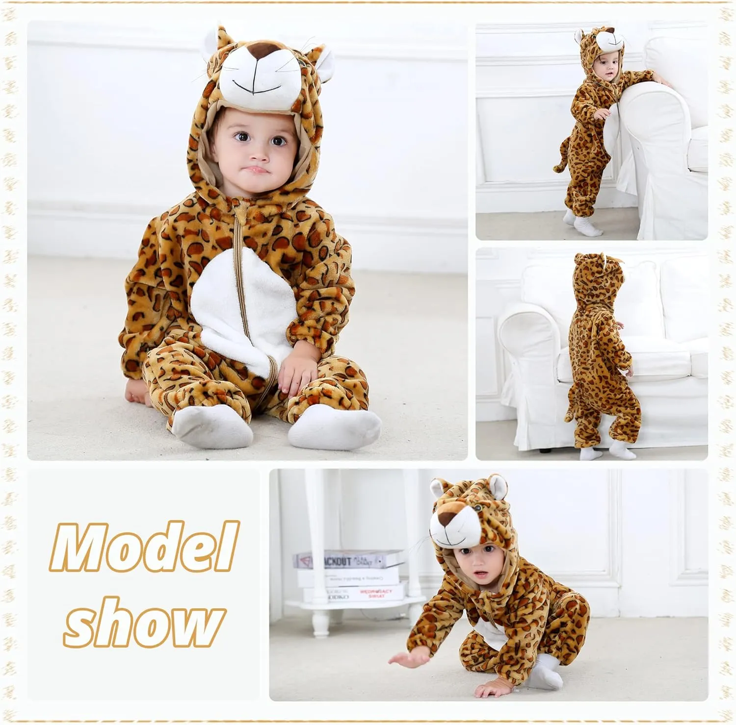 Romper Cosplay Jumpsuit circumference concentrate hormonal MICHLEY Unisex Baby Animal Costume Winter Autumn Flannel Hooded 