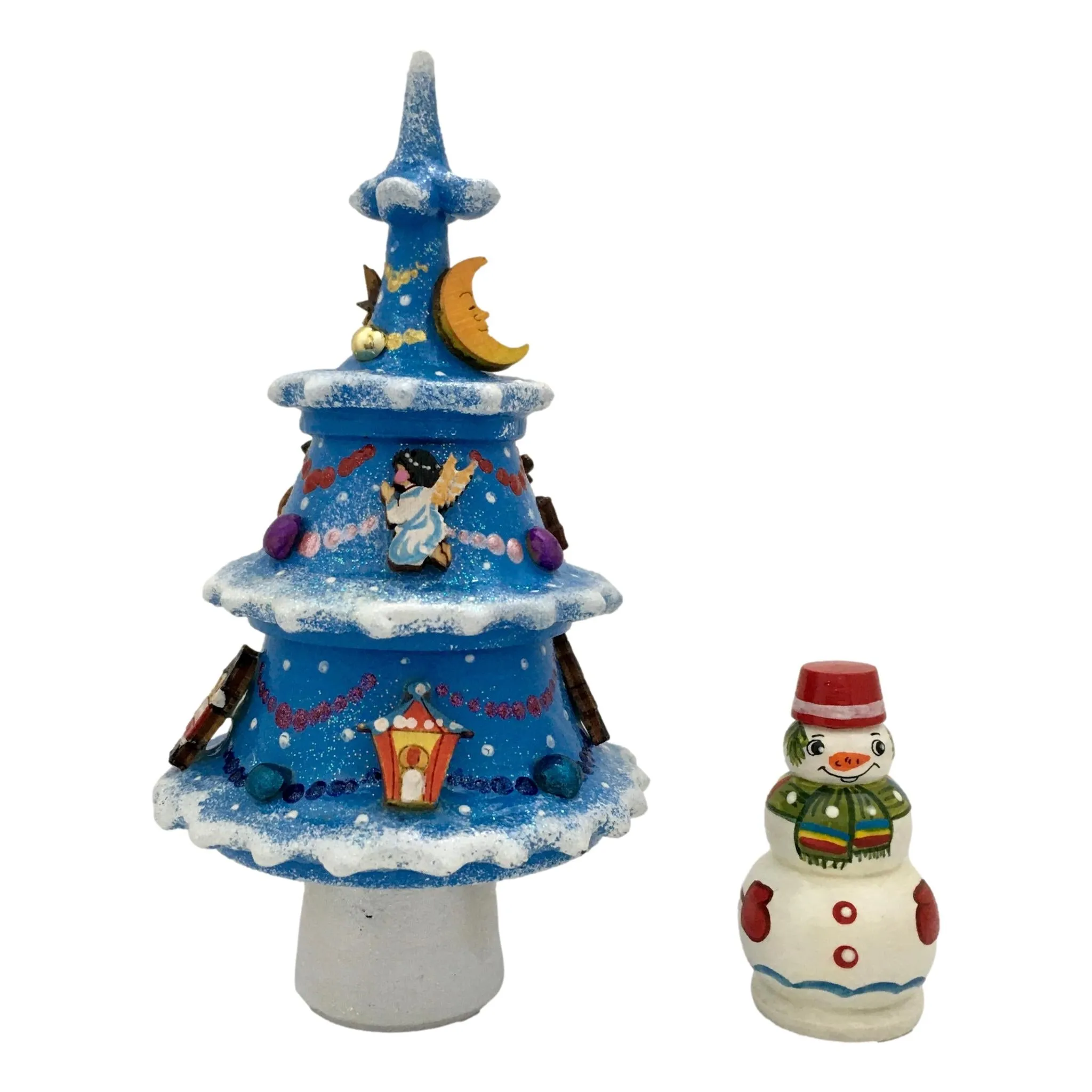 Russian Christmas Blue Nesting Dolls Kids