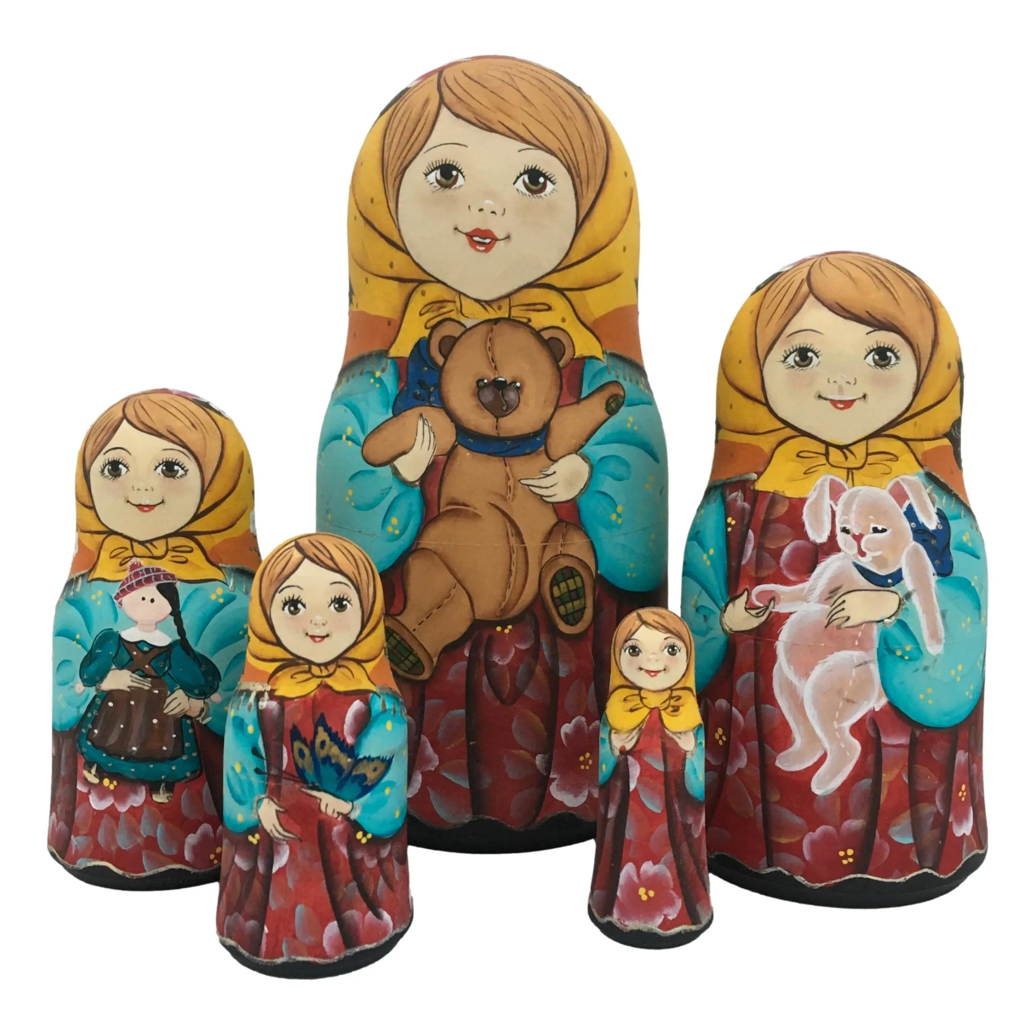 Russian Doll Teddy Bear 5 Piece