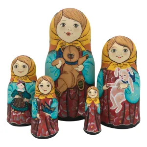 Russian Doll Teddy Bear 5 Piece