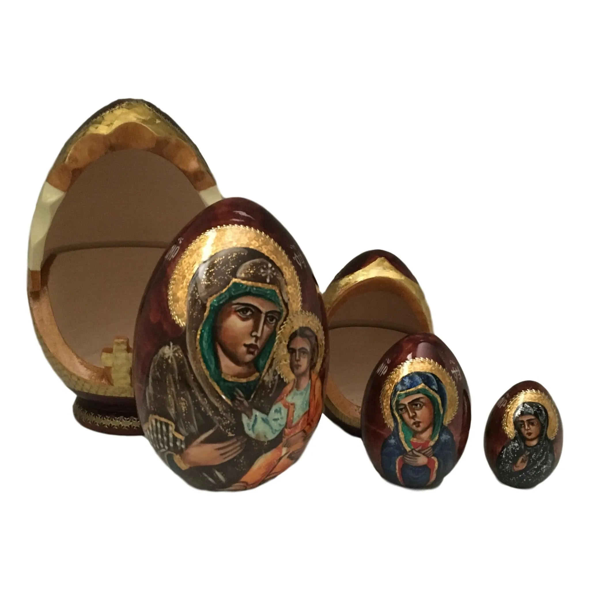 Russian Icon Nesting Doll Virgin Mary of Iver