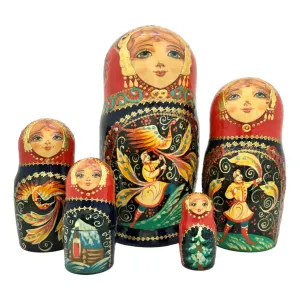 Russian Matryoshka Dolls Firebird Set of 5