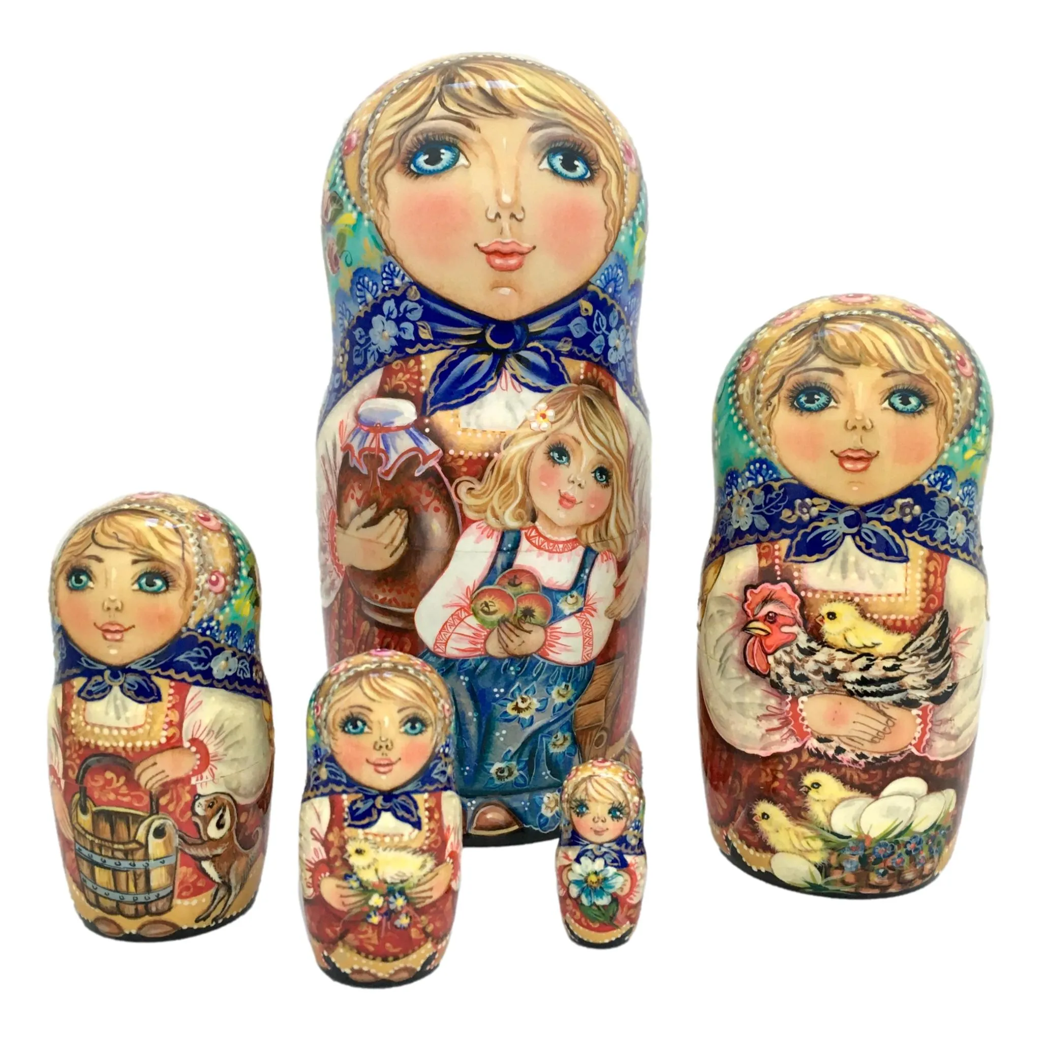 Russian Matryoshka Farm Family
