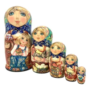 Russian Matryoshka Farm Family