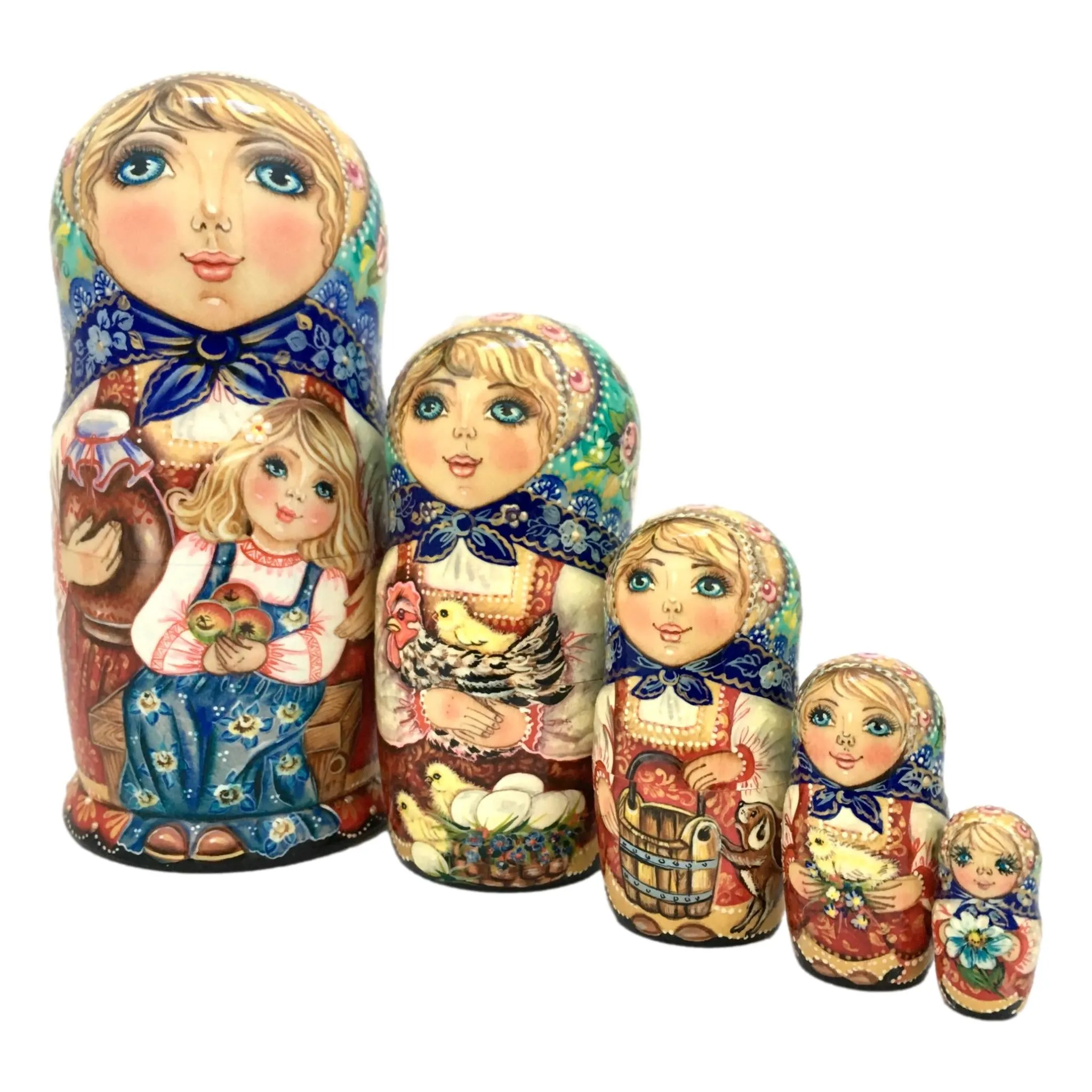 Russian Matryoshka Farm Family