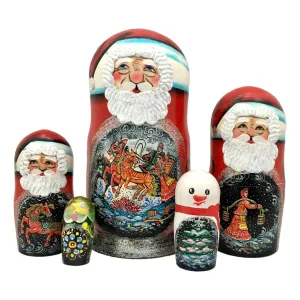 Russian Santa Dolls Winter Scenes