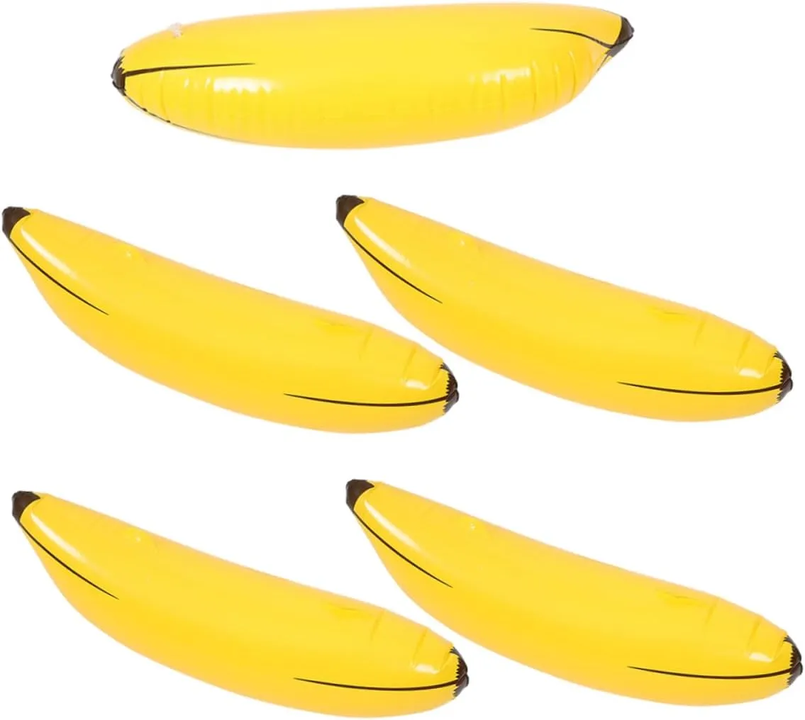 sac cosmos glimpse Floats Fun Inflatable Fruit Playthings for Beach Games Birthday Celebrations Lightweight Eye-catching Banana Decor 5pcs Inflatable Banana Pool 