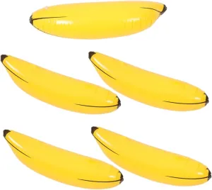 sac cosmos glimpse Floats Fun Inflatable Fruit Playthings for Beach Games Birthday Celebrations Lightweight Eye-catching Banana Decor 5pcs Inflatable Banana Pool 