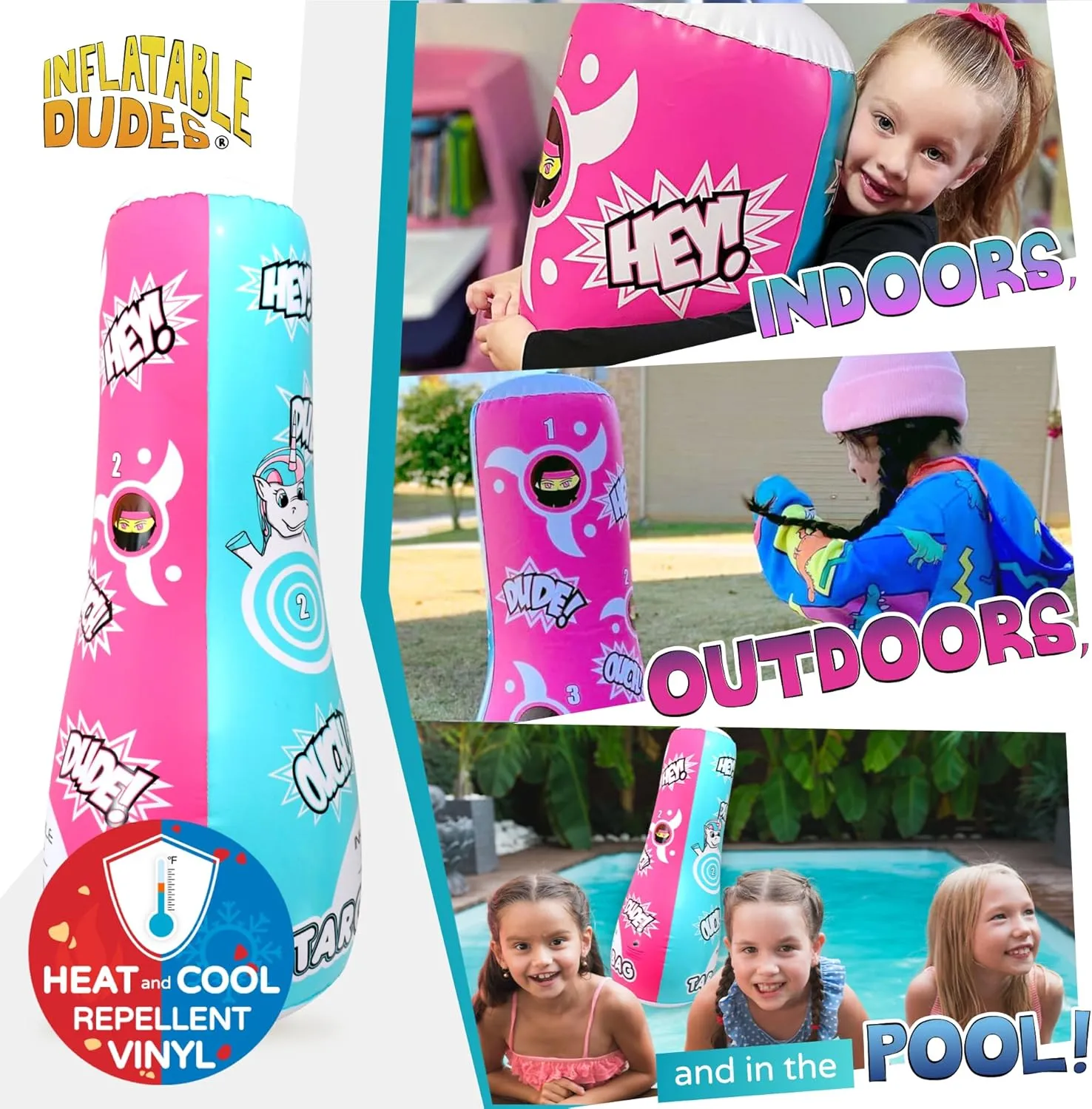 Sand| Bop Bag | Premium Inflatable Toy | Punching Bag for Kids | Enhanced Bounce-Back Action! | Indoor Outdoor -Party Games INFLATABLE DUDES Target Bags -Kids Punching Bag cowhand intention radically superficial bowl | Already Filled with 