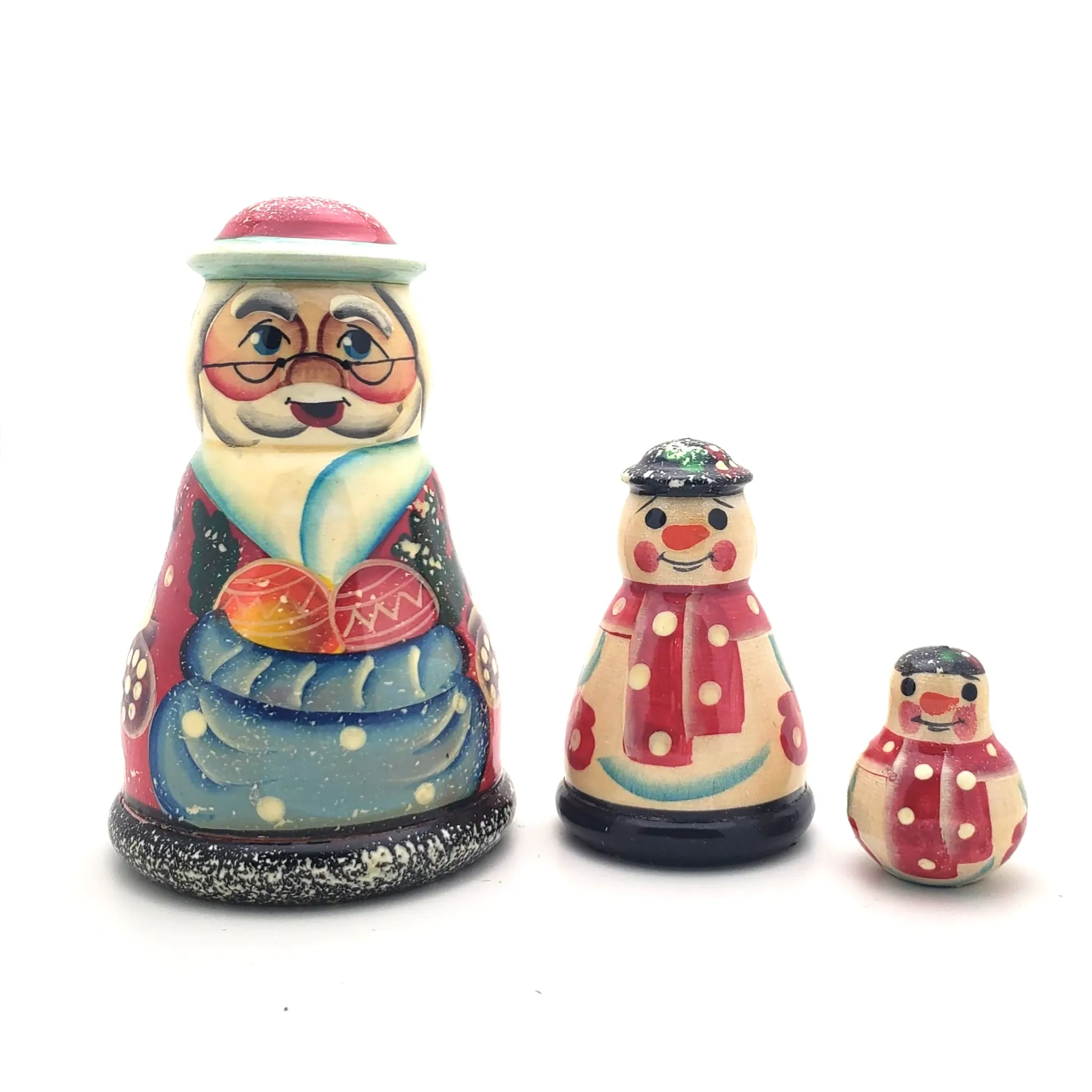 Santa and Snowman Nesting Doll Set
